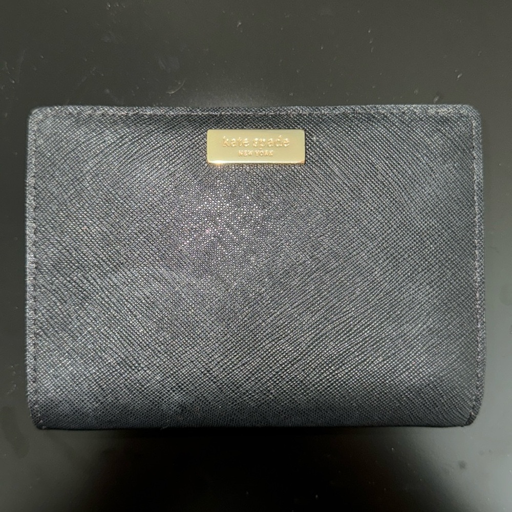 Kate Spade Black Leather Fold Wallet